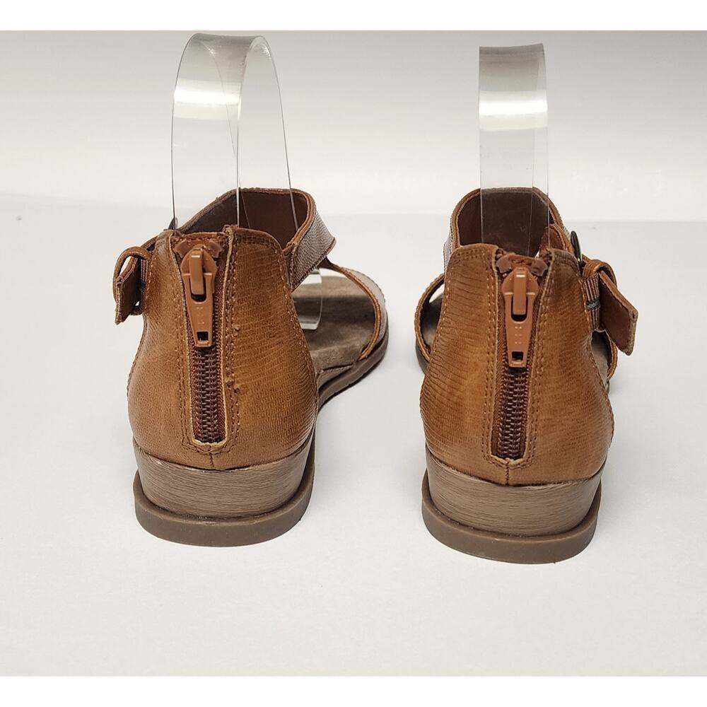 Kim Rogers Finley Faux Leather Brown Low Wedge Sandal Shoes Size 6M - Picture 10 of 13